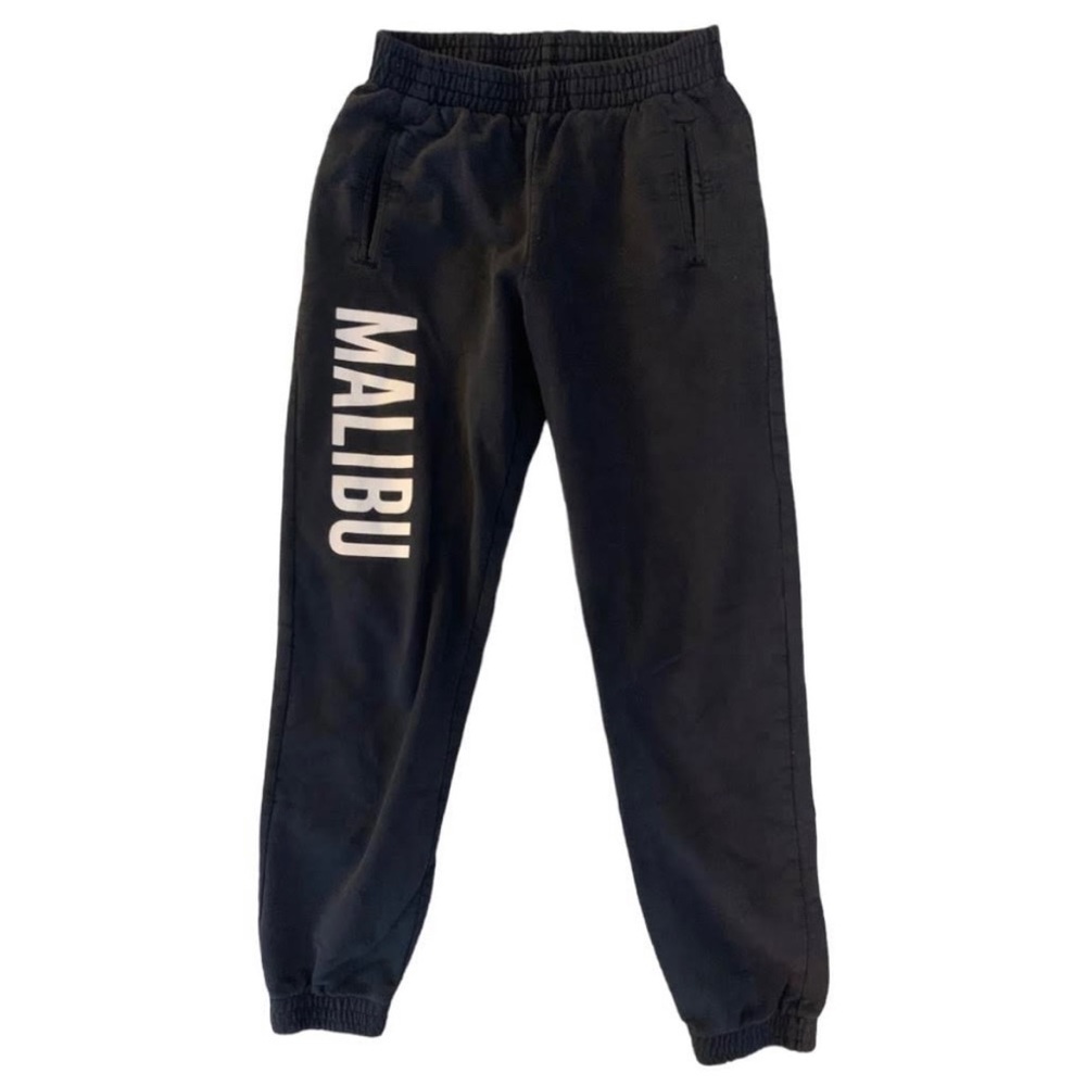 brandy melville navy blue and white malibu rosa sweatpants